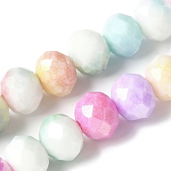 (52) Непрозрачная лаванда Стеклянные бусины с гальваническим покрытием , рондель, граненые, разноцветные, 10x8 мм, отверстие : 1.4 мм, 15.75'' (40 см)