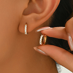 Золотой Элегантный европейский и американский стиль, женские серьги-гвоздики из латуни с прозрачным кубическим цирконием, золотые, 12.5 мм