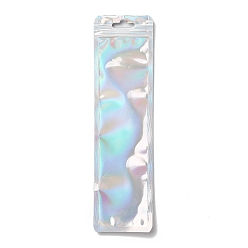 Разноцветный Блестящая голографическая пластиковая упаковка пакеты с застежкой-молнией инь-ян, верхние пакеты с самозапечатыванием, прямоугольные, красочный, 23.9x6.5x0.02 см, односторонняя толщина: 2.5 мил(0.065мм)