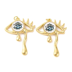 Белый Стойка металлическая латунная микропрофилированная кубическая циркония подвески, со стеклом, долговечный, злые глаза, с целью перехода в кольце, реальный 18 k позолоченный, белые, 41.5x31x6.5 мм