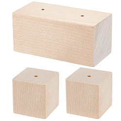 Mixed Shapes 3шт. необработанная древесина, принадлежности для изготовления поделок, разнообразные, 37~100x37~46.5x37~46.5 мм, отверстие : 4 мм