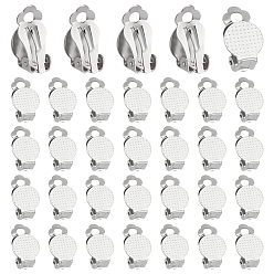 Нержавеющая Сталь Цвет 304 клипсы из нержавеющей стали, с круглой плоской подушкой, плоско-круглые, цвет нержавеющей стали, лоток : 9.8 мм, 16x10x7 мм, 100 шт