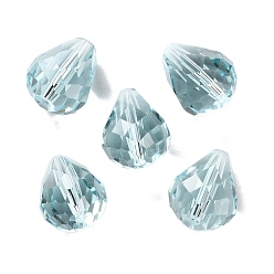 Светло-Синий К 9 стекло, имитация Австрийские кристаллические шарики, граненые, слеза, голубой, 12x10x10 мм, отверстие : 1.6 мм