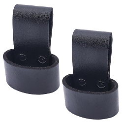 Black Cowhide Hammer Holder, Waist Hanging Iron Tool Hook, Hatchet & Hammer Tool, Black, 94x64x44mm, Inner Diameter: 59x25mm