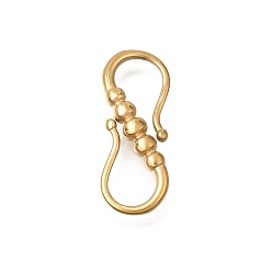 Plaqué 18K Or Véritable 304 acier inoxydable s-crochet fermoirs, mousqueton double, réel 18 k plaqué or, 21x8x3mm