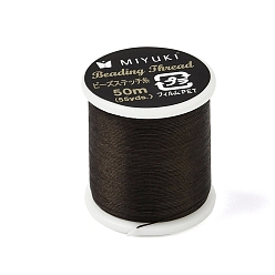 Coconut Brown MIYUKI Nylon Beading Thread for Seed Beads, Flat, Coconut Brown, 0.15x0.1mm, about 54.68 Yards(50m)/Roll