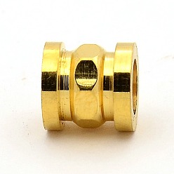 Золотой Шарики из нержавеющей стали, Большой дыра колонка паз, ионное покрытие (ip), золотые, 10x10 мм, отверстие : 6 мм
