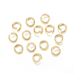 Real 18K Gold Plated 304 Stainless Steel Open Jump Rings, Metal Connectors for DIY Jewelry Crafting and Keychain Accessories, Real 18K Gold Plated, 18 Gauge, 6x1mm