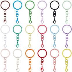 (52) Непрозрачная лаванда 54 шт. 18 стили застежек для брелков из железа и сплава, окрашенных распылением, с цепями, разноцветные, 60~61 мм, 3 шт / стиль