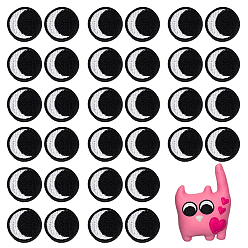 Черный Полиэстер компьютеризированная вышивка ткань утюгом / пришить заплатки, аксессуары для костюма, аппликация, глаз, чёрные, 25x1 мм