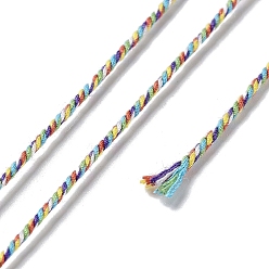Разноцветный Полиэфирный крученый шнур, круглые, для изготовления ювелирных изделий DIY, красочный, 1 мм, около 49.21 ярдов (45 м) / рулон