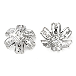 Нержавеющая Сталь Цвет Настоящее 18 позолоченное 304 колпачок из бусинок из нержавеющей стали, цветок, цвет нержавеющей стали, 14.6x4 мм, отверстие : 1.2 мм