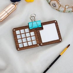 Кокосово-Коричневый Палитра для акварельных красок из черного ореха, с 15 сетками и случайными цветными клипсами, ящик для хранения картин на магнитах, для художественной росписи краски контейнер для хранения, кокосового коричневый, 15x7.5x0.8 см