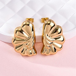 Золотой 304 серьги-гвоздики из нержавеющей стали для женщин, слева и справа, золотые, 25x16 мм