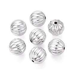 Silver Plated UV Plating Acrylic Beads, Pumpkin, Silver Plated, 17mm, Hole: 2.5mm