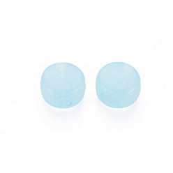 Светло-Голубой Прозрачные акриловые бусины, окрашенные, плоско-круглые, Небесно-голубой, 8.5x5.5 мм, отверстие : 2.5 мм, Около 1774 шт / 500 г
