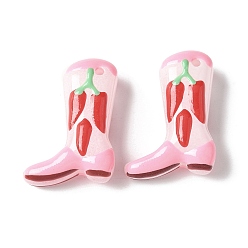 Лавандовый румянец Бусины из стеклянной эмали, окрашенные методом запекания, ботинок с чили, лавандовый румянец, 24x17x8~8.5 мм, отверстие : 1.4 мм