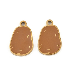 Potato Овощи 304 эмалированные подвески из нержавеющей стали, ионное покрытие (ip), золотые, картофель, 14.5x9.5x1.5 мм, отверстие : 1.4 мм