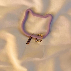 чертополох Силиконовый ремешок для телефона с кошачьей петлей, ремешок на запястье для мобильного телефона, чертополох, 9 см