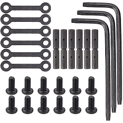 Black Anti-Walking Screw & Pin Set, Including Steel Side Plates Non-Slip Fixed Column Rotation Pins, Screwdriver, Screw and Nut, Black, Pin: 4x22.5mm, 2pcs/set