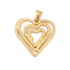 Сердце 304 подвески из нержавеющей стали, реальный 18 k позолоченный, сердце, 26x25.8x1.7 мм, отверстие : 4.5x3 мм