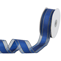 Dark Blue 1Roll Polyester Ribbon, Lace Trim, Clothes Accessories, Dark Blue, 1-5/8 inch(40mm), about 50.00 Yards(45.72m)/roll
