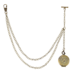 Bronce Antiguo Adornos colgantes de jaula de cuentas vacías de latón, Con cadenas retorcidas de latón y cierre de llave de aleación., incluyendo bolsas de terciopelo, tela de gamuza paño de pulido plateado, Bronce antiguo, 340 mm