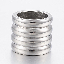 Stainless Steel Color Tarnish Resistant 304 Stainless Steel Tube Beads, Stainless Steel Color, 11x10mm, Hole: 8mm