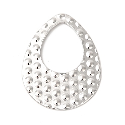 Stainless Steel Color Non-Tarnish 304 Stainless Steel Pendants, Teardrop, Stainless Steel Color, 35x26.5x1.3mm, Hole: 1.6mm