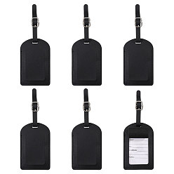 Черный Багажная бирка из искусственной кожи, этикетки для путешествий, бирки с именами чемоданов, прямоугольные, чёрные, 215~240 мм