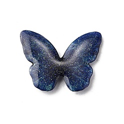 Темно-Синий Эпоксидная смола кабошоны, бабочка, с магнитом и блестящей пудрой, темно-синий, 30x40x6 мм