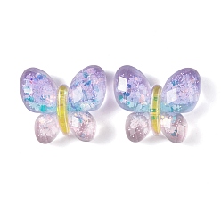 Лиловый Прозрачные кабошоны бабочки из эпоксидной смолы, с блеском порошок, сирень, 18.5x21x6 мм