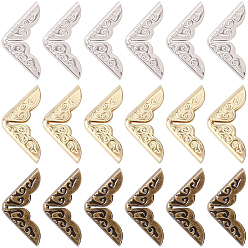 (52) Непрозрачная лаванда 96шт. 3 цвета, утюг, пакет, декор, защита углов, защитный кожух с треугольным резным краем, для сумок альбом для книг аксессуары, разноцветные, 1.4x1.4 см, Внутренний диаметр: 0.2 cm, 32 шт / цвет