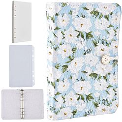 Цветок Блокноты в тканевой обложке, с прозрачным ПВХ-карманом для вкладышей с отверстиями, цветок, 6 мм