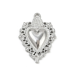 Нержавеющая Сталь Цвет 304 подвески из нержавеющей стали, шарма сердца, цвет нержавеющей стали, 26.5x18.5x3 мм, отверстие : 1.6 мм