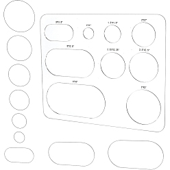 Прозрачный Акриловые шаблоны для пэчворка, трафареты для квилтинга, для шитья, рукоделие, прямоугольник с плоской круглой и овальной, прозрачные, 300x250x2 мм