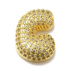 Letter C Латунь с кубическим цирконием подвеской, без кадмия, без никеля и без свинца, буква С, буква С, 22x16x7 мм, отверстие : 4 мм