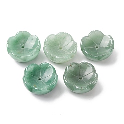 Зеленый Авантюрин Подставки для благовоний из натурального зеленого авантюрина, цветок, 31~32x31.5~32.5x15 мм, отверстие : 3 мм