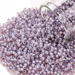 (2121) Silver Lined Light Lavender Opal Тохо 11/0 круглые бусины, японский бисер, (2121) светло-лиловый опал с серебряной подкладкой, 11/0, 2.2 мм, отверстие : 0.8 мм, Около 1110 шт / 10 г
