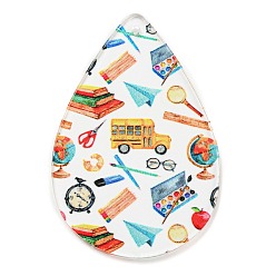 Teardrop Печатные акриловые подвески, слеза, 58x38x2.5 мм, отверстие : 1.8 мм