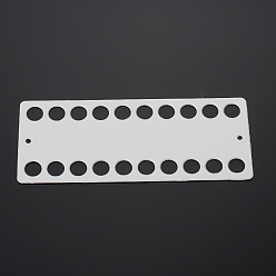 White Plastic Thread Winding Boards, for Cross-Stitch, Rectangle, White, 193x79x1mm, Hole: 20mm