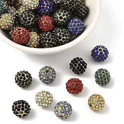 (52) Непрозрачная лаванда Бусины из сплава и страза, класс А, круглые, золото , разноцветные, 10 мм