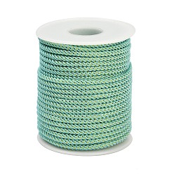 Аквамарин Нейлоновые нити, Миланские шнуры / витые шнуры, аквамарин, 3 мм, около 21.87 ярдов (20 м) / рулон