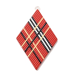 Красный Ромбовидные акриловые большие подвески серьги своими руками аксессуары, красные, 58.5x36x2.5 мм, отверстие : 1.8 мм
