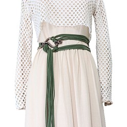 Морско-зеленый Винтажные многослойные ремни-цепочки из искусственной замши с длинными кисточками, с застежками-змейками из сплава, Красная медь, цвета морской волны, 2600~2800 мм