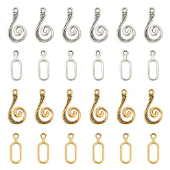 (52) Непрозрачная лаванда 20 наборы 2 стильные застежки-крючки из сплава, без никеля , разноцветные, 13.5x25.5x1.5mm * 6x16.5x1 mm