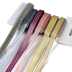 (52) Непрозрачная лаванда 18 ярдов 6 цветов полиэфирной ленты, для поделок своими руками, бантики для волос и украшение подарка, цветовая палитра радуги, разноцветные, 3/8~1/2 дюйм (10~12 мм), около 3 ярдов/цвет