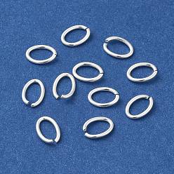 Silver 925 Sterling Silver Open Jump Rings, Oval, Silver, 18 Gauge, 8x5.5x1mm, Inner Diameter: 3.5x6.3mm, about 71pcs/10g