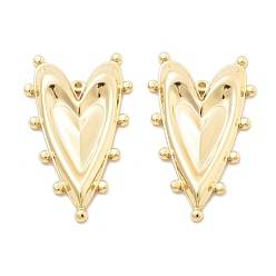 Настоящее золото 18K Латунные подвески, без кадмия, без никеля и без свинца, сердце, реальный 18 k позолоченный, 36x21.5x3 мм, отверстие : 0.9 мм