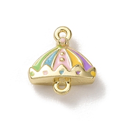 Золотой Подвески из сплава эмали, разноцветные звенья в форме карусели, золотые, 13.5x12.5x4.5 мм, отверстие : 1.2 мм